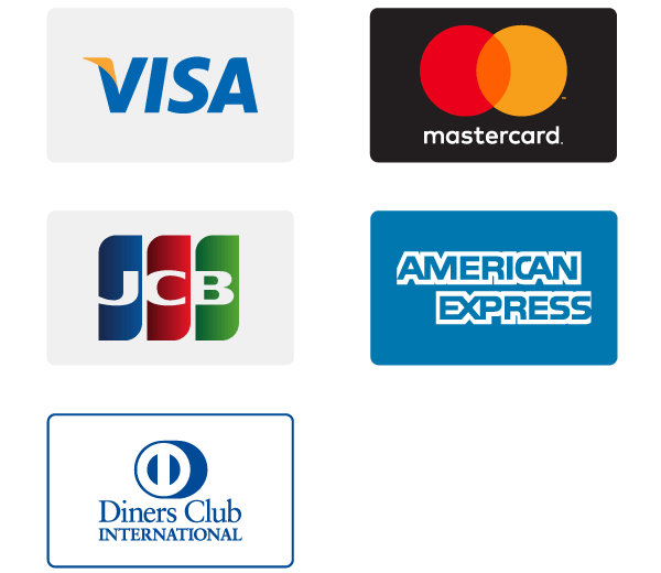 VISA/MasterCard/JCB/AMERICAN EXPRESS/Diners Club